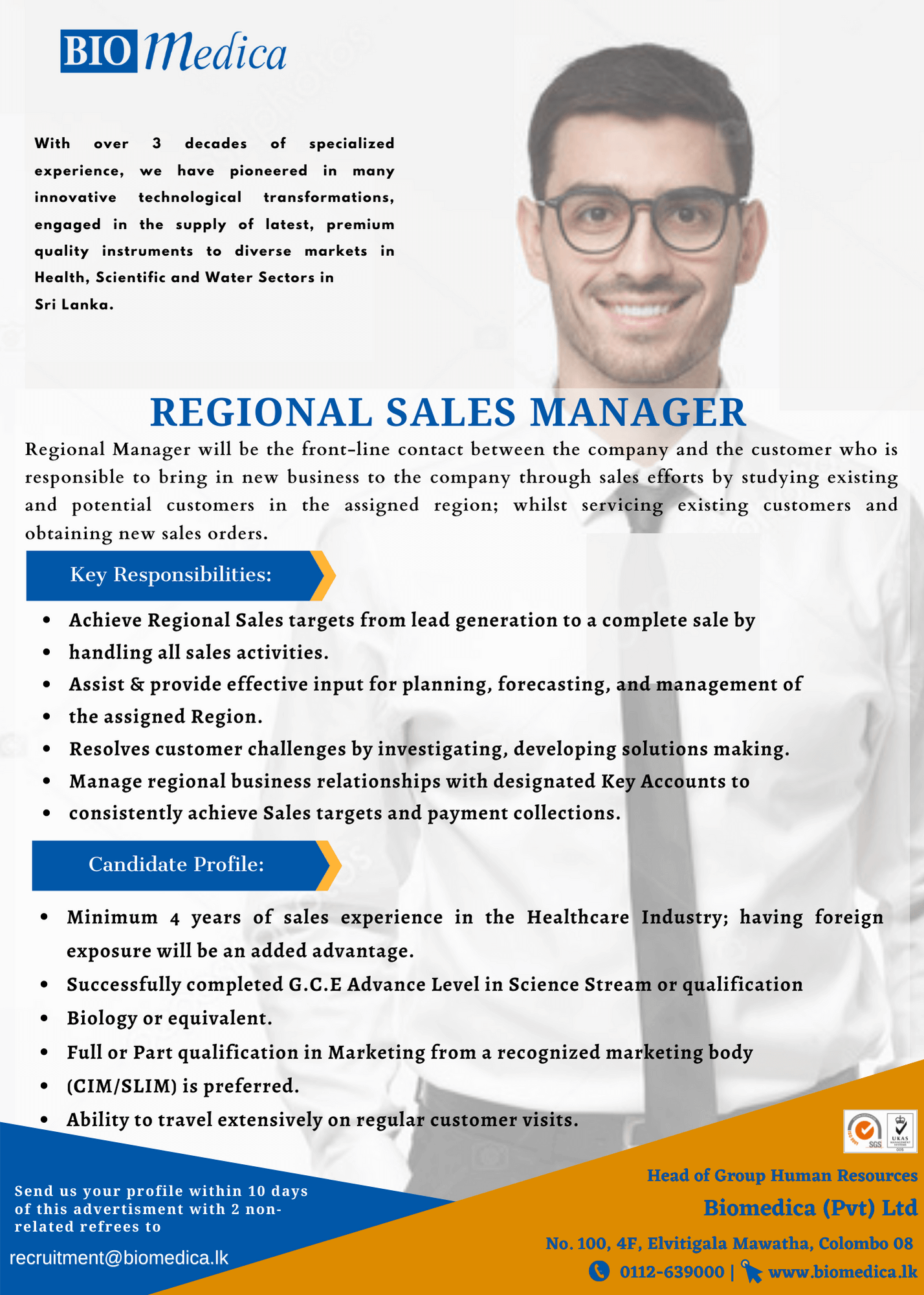 Careers Biomedica   Regional Sales Manager 1 